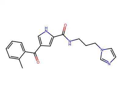N-[3-(1H-imidazol-1-yl)propyl]-4-(2-methylbenzoyl)-1H-pyrrole-2-carboxamide structure