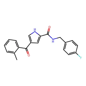 N-(4-fluorobenzyl)-4-(2-methylbenzoyl)-1H-pyrrole-2-carboxamide structure