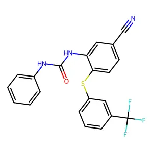 N-(5-cyano-2-{[3-(trifluoromethyl)phenyl]sulfanyl}phenyl)-N'-phenylurea structure