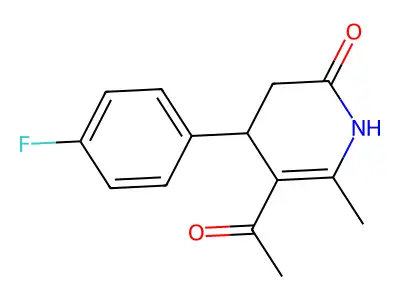5-acetyl-4-(4-fluorophenyl)-6-methyl-3,4-dihydro-2(1H)-pyridinone structure