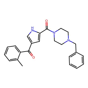 [5-(4-benzylpiperazine-1-carbonyl)-1H-pyrrol-3-yl]-(2-methylphenyl)methanone structure