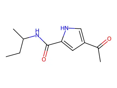 4-acetyl-N-(sec-butyl)-1H-pyrrole-2-carboxamide structure