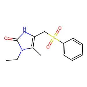 1-ethyl-5-methyl-4-[(phenylsulfonyl)methyl]-1,3-dihydro-2H-imidazol-2-one structure