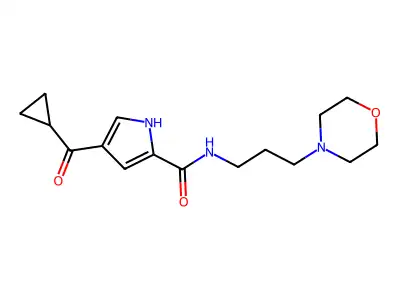 4-(cyclopropylcarbonyl)-N-(3-morpholinopropyl)-1H-pyrrole-2-carboxamide structure