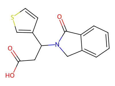 3-(1-oxo-1,3-dihydro-2H-isoindol-2-yl)-3-(3-thienyl)propanoic acid structure