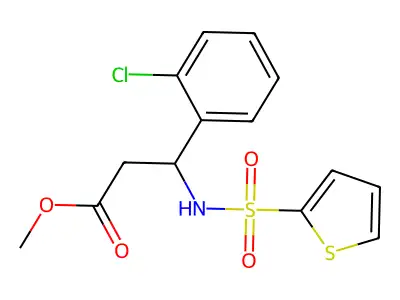 Methyl 3-(2-chlorophenyl)-3-[(2-thienylsulfonyl)amino]propanoate structure