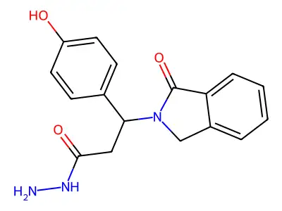 3-(4-hydroxyphenyl)-3-(1-oxo-1,3-dihydro-2H-isoindol-2-yl)propanohydrazide structure