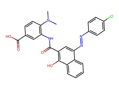 3-((4-((4-CL-PH)Diazenyl)-1-HO-2-naphthoyl)amino)-4-(dimethylamino)benzoic acid structure