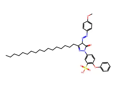 5-{3-heptadecyl-4-[(E)-(4-methoxyphenyl)diazenyl]-5-oxo-4,5-dihydro-1H-pyrazol-1-yl}-2-phenoxybenzenesulfonic acid structure