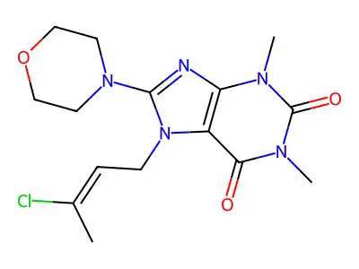 7-(3-Chlorobut-2-en-1-yl)-1,3-dimethyl-8-morpholino-1H-purine-2,6(3H,7H)-dione structure