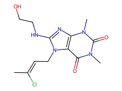 7-(3-CL-2-Butenyl)-8-((2-HO-ET)amino)-1,3-DI-ME-3,7-dihydro-1H-purine-2,6-dione structure