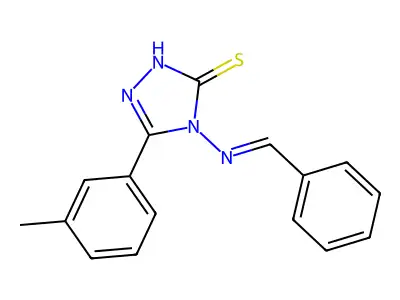 4-(benzylideneamino)-3-(3-methylphenyl)-1H-1,2,4-triazole-5-thione structure