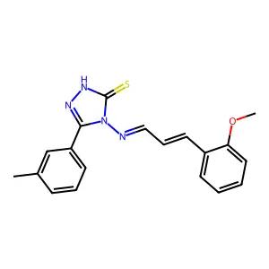 4-((3-(2-Meo-PH)-2-propenylidene)amino)-5-(3-ME-PH)-4H-1,2,4-triazole-3-thiol structure