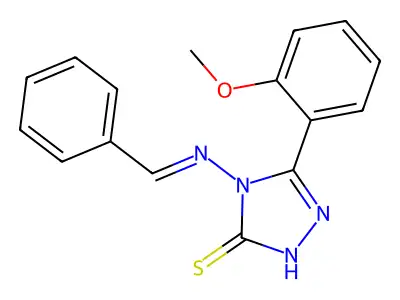 4-(benzylideneamino)-3-(2-methoxyphenyl)-1H-1,2,4-triazole-5-thione structure