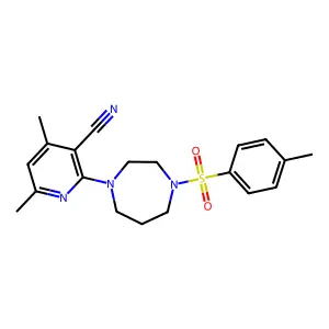 4,6-Dimethyl-2-{4-[(4-methylphenyl)sulfonyl]-1,4-diazepan-1-yl}nicotinonitrile structure