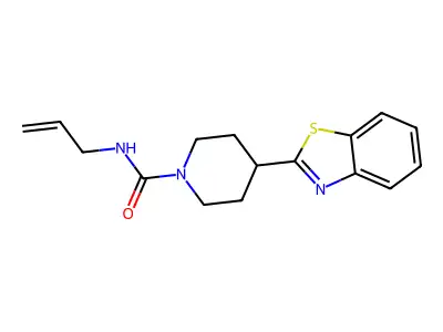 N-allyl-4-(1,3-benzothiazol-2-yl)tetrahydro-1(2H)-pyridinecarboxamide structure