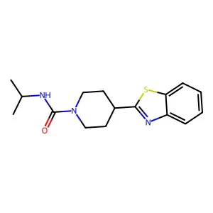 4-(1,3-benzothiazol-2-yl)-N-isopropyltetrahydro-1(2H)-pyridinecarboxamide structure