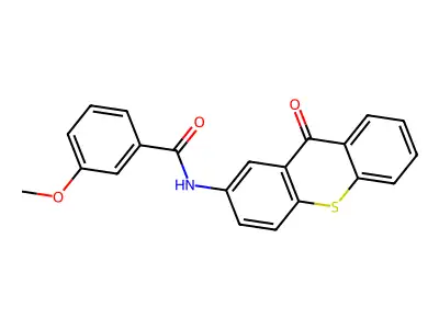 3-methoxy-N-(9-oxo-9H-thioxanthen-2-yl)benzamide structure