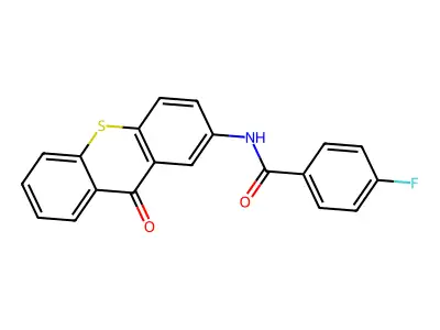4-fluoro-N-(9-oxothioxanthen-2-yl)benzamide structure