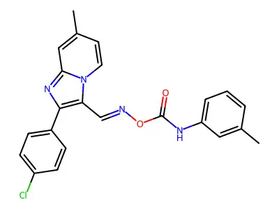 [[2-(4-chlorophenyl)-7-methylimidazo[1,2-a]pyridin-3-yl]methylideneamino] N-(3-methylphenyl)carbamate structure