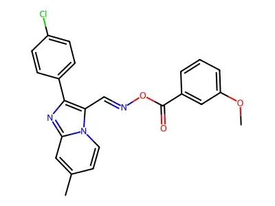 [[2-(4-chlorophenyl)-7-methylimidazo[1,2-a]pyridin-3-yl]methylideneamino] 3-methoxybenzoate structure