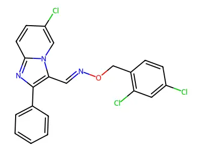 6-chloro-2-phenylimidazo[1,2-a]pyridine-3-carbaldehyde O-(2,4-dichlorobenzyl)oxime structure