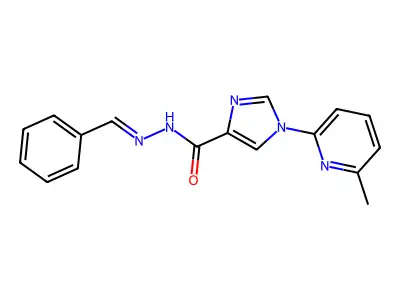 N-(benzylideneamino)-1-(6-methyl-2-pyridinyl)imidazole-4-carboxamide structure