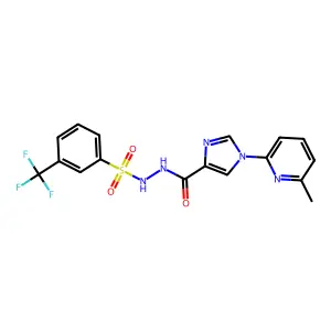 N'-{[1-(6-methyl-2-pyridinyl)-1H-imidazol-4-yl]carbonyl}-3-(trifluoromethyl)benzenesulfonohydrazide structure