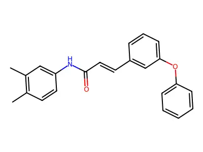 N-(3,4-dimethylphenyl)-3-(3-phenoxyphenyl)prop-2-enamide structure