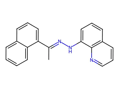 N-(1-naphthalen-1-ylethylideneamino)quinolin-8-amine structure