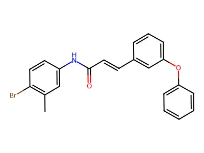 N-(4-bromo-3-methylphenyl)-3-(3-phenoxyphenyl)prop-2-enamide structure
