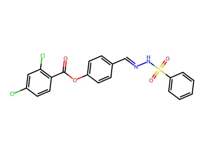 [4-[(Benzenesulfonylhydrazinylidene)methyl]phenyl] 2,4-dichlorobenzoate structure