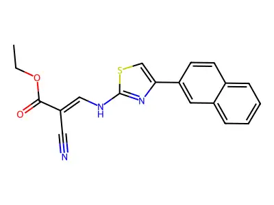 Ethyl 2-cyano-3-[(4-naphthalen-2-yl-1,3-thiazol-2-yl)amino]prop-2-enoate structure