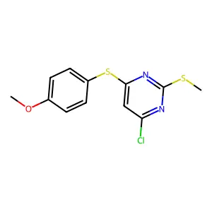 4-{[6-Chloro-2-(methylsulfanyl)-4-pyrimidinyl]sulfanyl}phenyl methyl ether structure