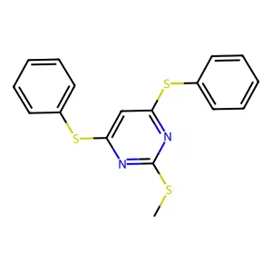 2-(Methylsulfanyl)-4,6-bis(phenylsulfanyl)pyrimidine structure