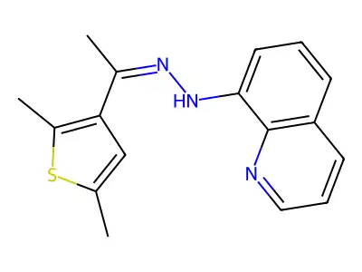 1-(2,5-dimethyl-3-thienyl)-1-ethanone N-(8-quinolinyl)hydrazone structure