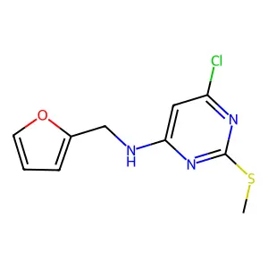 N-[6-chloro-2-(methylsulfanyl)-4-pyrimidinyl]-N-(2-furylmethyl)amine structure