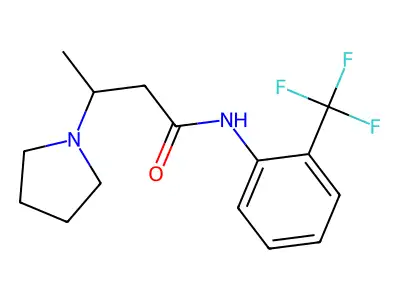 3-(1-pyrrolidinyl)-N-[2-(trifluoromethyl)phenyl]butanamide structure