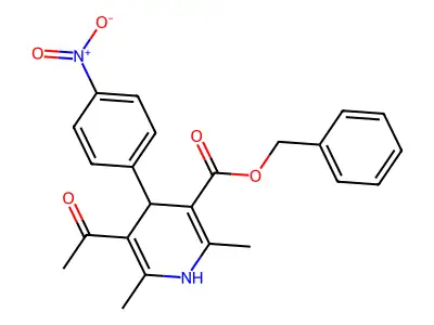 Benzyl 5-acetyl-2,6-dimethyl-4-(4-nitrophenyl)-1,4-dihydropyridine-3-carboxylate structure