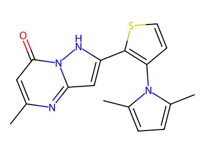 2-[3-(2,5-dimethyl-1H-pyrrol-1-yl)-2-thienyl]-5-methylpyrazolo[1,5-a]pyrimidin-7-ol structure