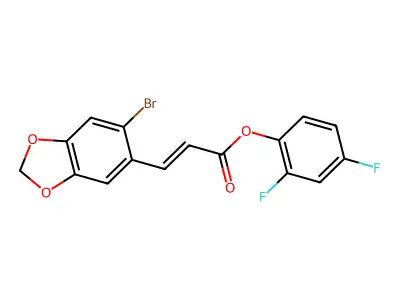 (2,4-Difluorophenyl) 3-(6-bromo-1,3-benzodioxol-5-yl)prop-2-enoate structure