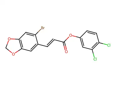 3,4-Dichlorophenyl 3-(6-bromo-1,3-benzodioxol-5-yl)-2-propenoate structure