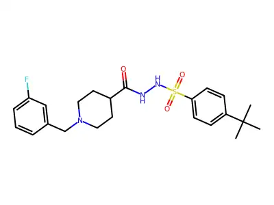 4-(tert-butyl)-N'-{[1-(3-fluorobenzyl)-4-piperidinyl]carbonyl}benzenesulfonohydrazide structure