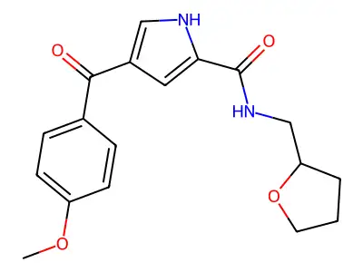 4-(4-methoxybenzoyl)-N-(tetrahydro-2-furanylmethyl)-1H-pyrrole-2-carboxamide structure