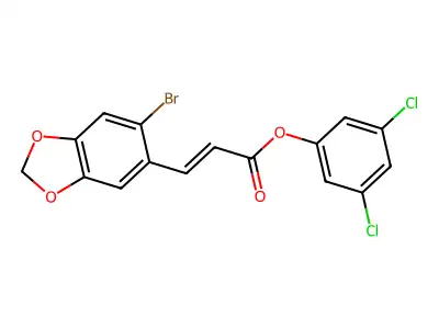(3,5-Dichlorophenyl) 3-(6-bromo-1,3-benzodioxol-5-yl)prop-2-enoate structure