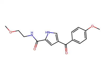 4-(4-methoxybenzoyl)-N-(2-methoxyethyl)-1H-pyrrole-2-carboxamide structure