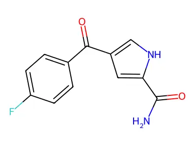 4-(4-fluorobenzoyl)-1H-pyrrole-2-carboxamide structure