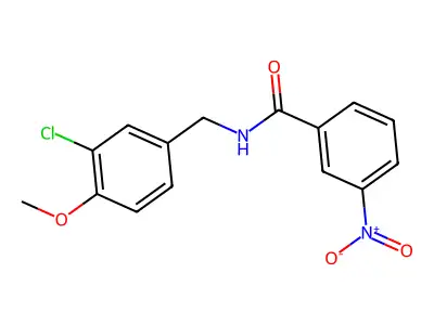 N-[(3-chloro-4-methoxyphenyl)methyl]-3-nitrobenzamide structure