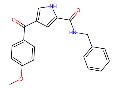 N-benzyl-4-(4-methoxybenzoyl)-1H-pyrrole-2-carboxamide structure