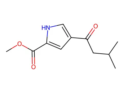 methyl 4-(3-methylbutanoyl)-1H-pyrrole-2-carboxylate structure